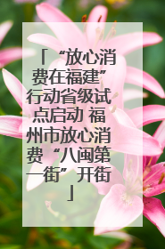 “放心消费在福建”行动省级试点启动 福州市放心消费“八闽第一街”开街